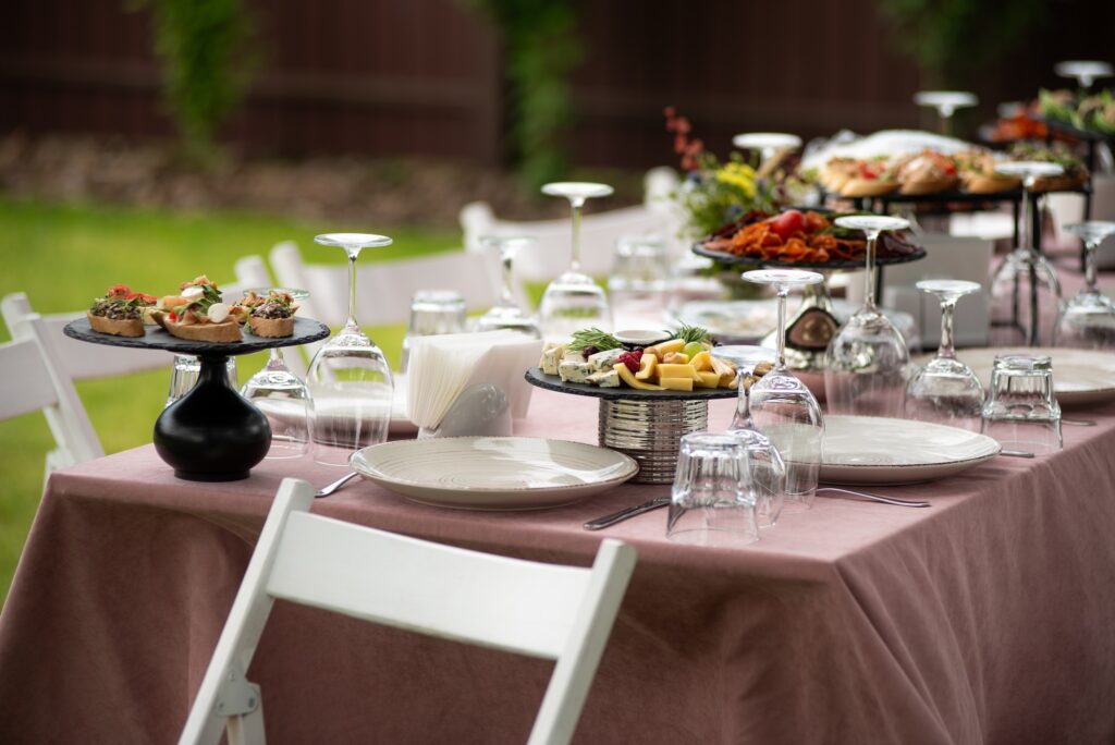Served table. hall for banquets and weddings